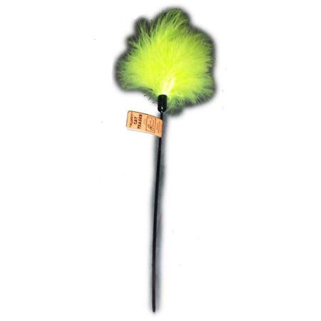 CAT CLAWS 18 in. Cat Teaser Fluffy Feather Wand Toy 744632003210